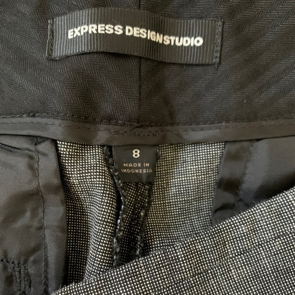 Express design studio grey charcoal check pattern size 8 stovepipe career - Picture 12 of 16